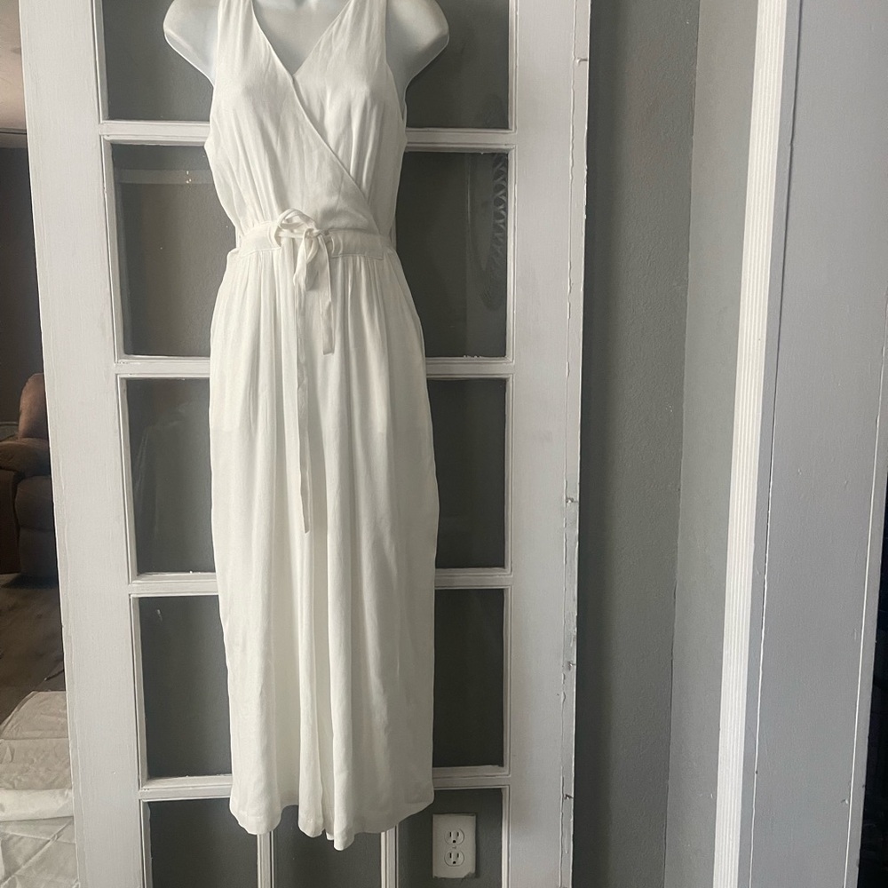Greylin White Sleeveless Jumpsuit